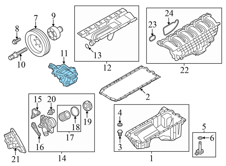 2011-2016 BMW 535I - Engine OIL PUMP 7613549 - Image 4 of 4