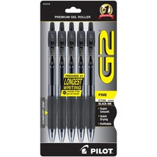 Pilot G2 Premium Gel Roller Pens 0.7, Fine Point Smooth Writing Pens Black, Pack