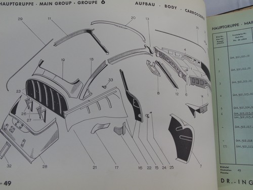 Porsche 356 Speedster Spare Parts Catalog III Manual Binder Missing Pages - Picture 6 of 8