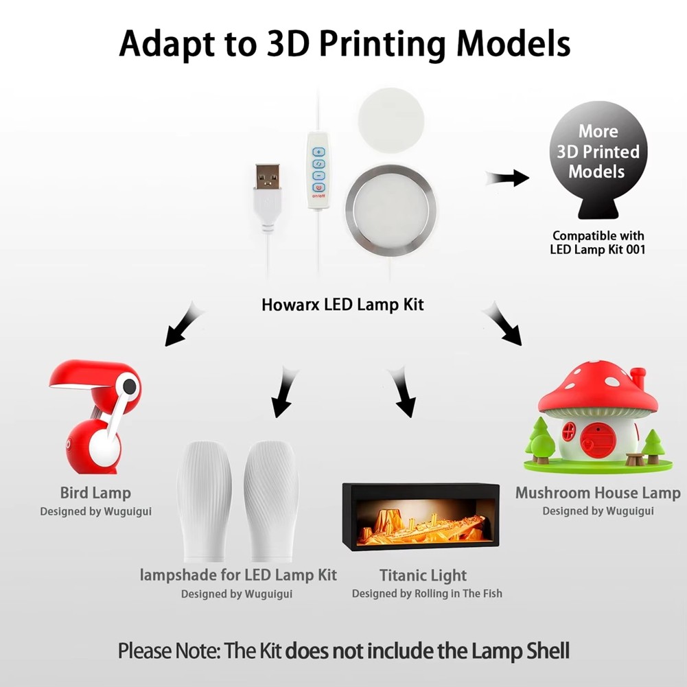 2er-Set LED-Lampen-Kit für 3D-Drucker, für /A1mini/P1S/P1P/X1C, LED-Licht, 4516 - Bild 5