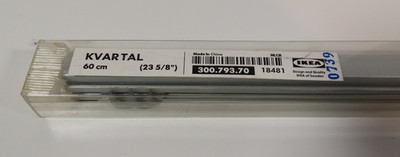 IKEA KVARTAL Top and Bottom Rail 23 5/8 '' Aluminum Color 300.793.70 NEW