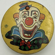 Tin Clown Party Noisemaker 1959 U.S. Metal Toy Mfg. Co. Spinning Rattler Vintage