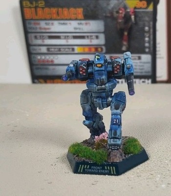 Battletech Painted Blackjack Mech With Pilot & Mech Card
