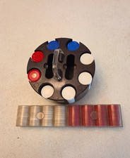 Vintage Poker Chip Carousel Caddy - Red, White, Blue Chips & 2 Sets Extra Chips