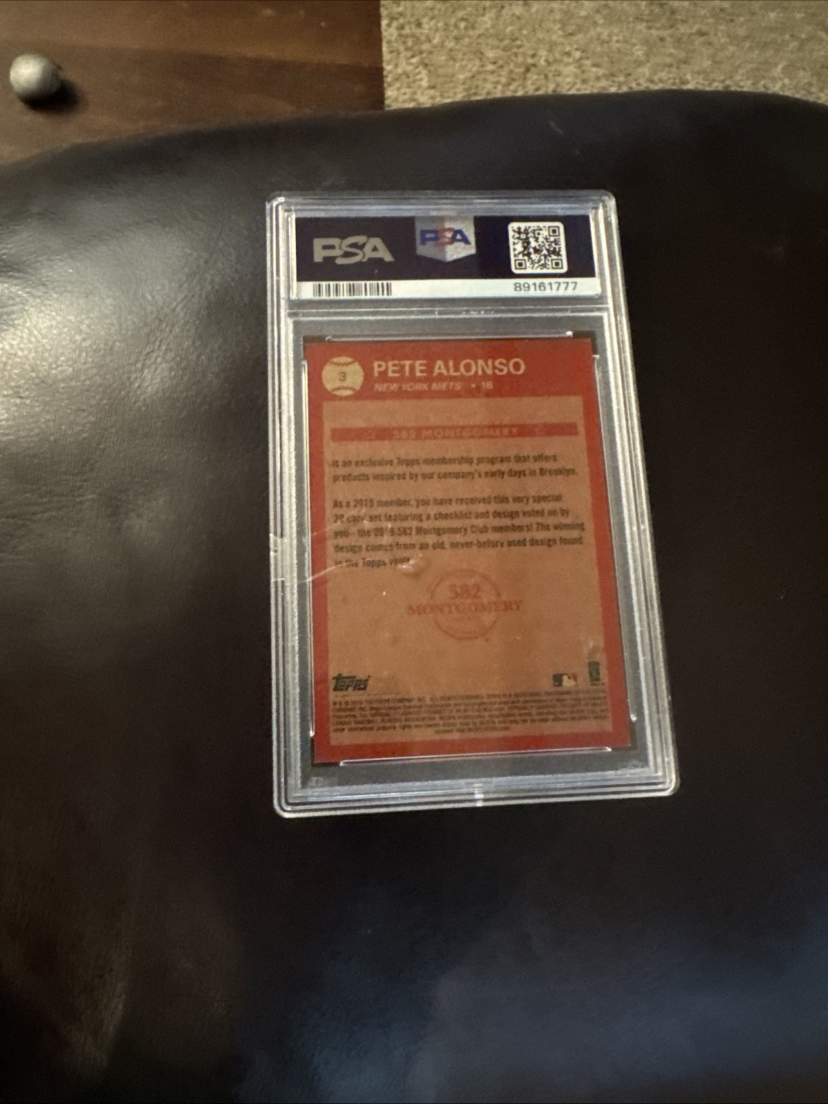2018-19 Topps 582 Montgomery Members Vote Set 5 #3 Pete Alonso RC PSA 9 SP view 4