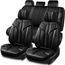 CAR PASS Nappa Leather Seat Covers, Breathable Waterproof Car Seat Covers Full