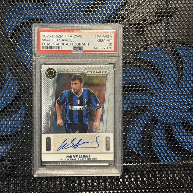 2025 Prizm FIFA Club World Cup Inter Milan Walter Samuel Auto PSA 10