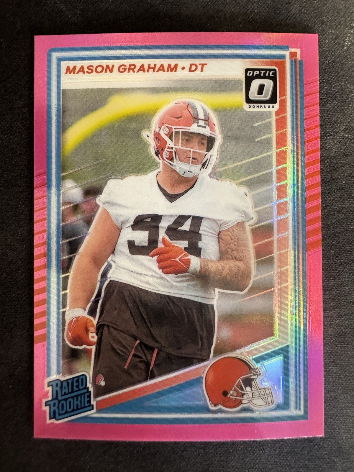 2025 Donruss- Rated Rookie Mason Graham #340 Optic Preview Red Pandora Prizm  RC