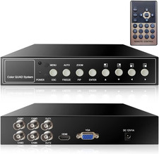 4-Channel 1080P HD Quad Video Processor - Image Switcher Multiplexer for AHD CVI