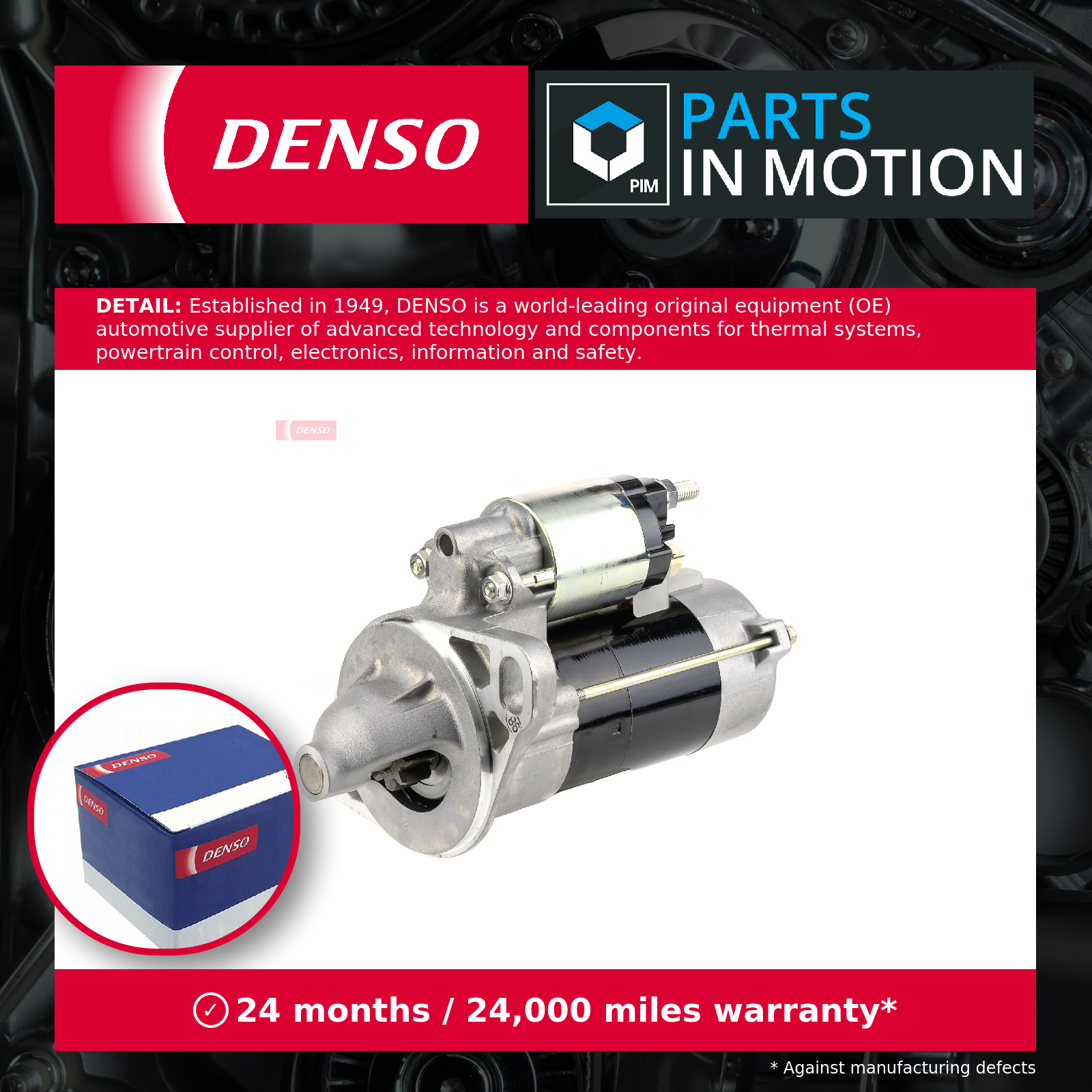 Starter Motor DSN2078 Denso 11962677010 11962677011 Genuine Quality Guaranteed
