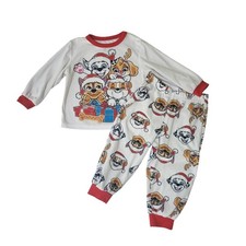 Paw Patrol Christmas Pajamas Set Size 2T White Red Holiday PJs