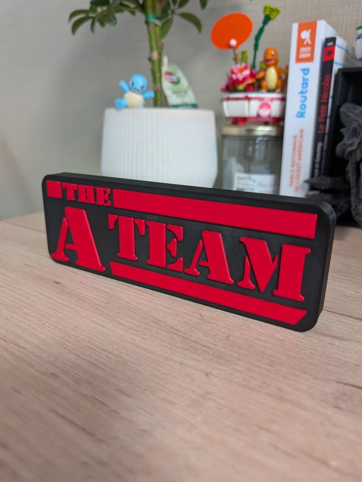 Logo THE A-TEAM (L'Agence Tous Risques) - Enseigne Déco Vintage 3D - 19x6cm - Photo 2/4