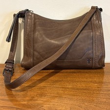 FRYE LEATHER MELISSA ZIP CROSSBODY Handbag Gorgeous Brown