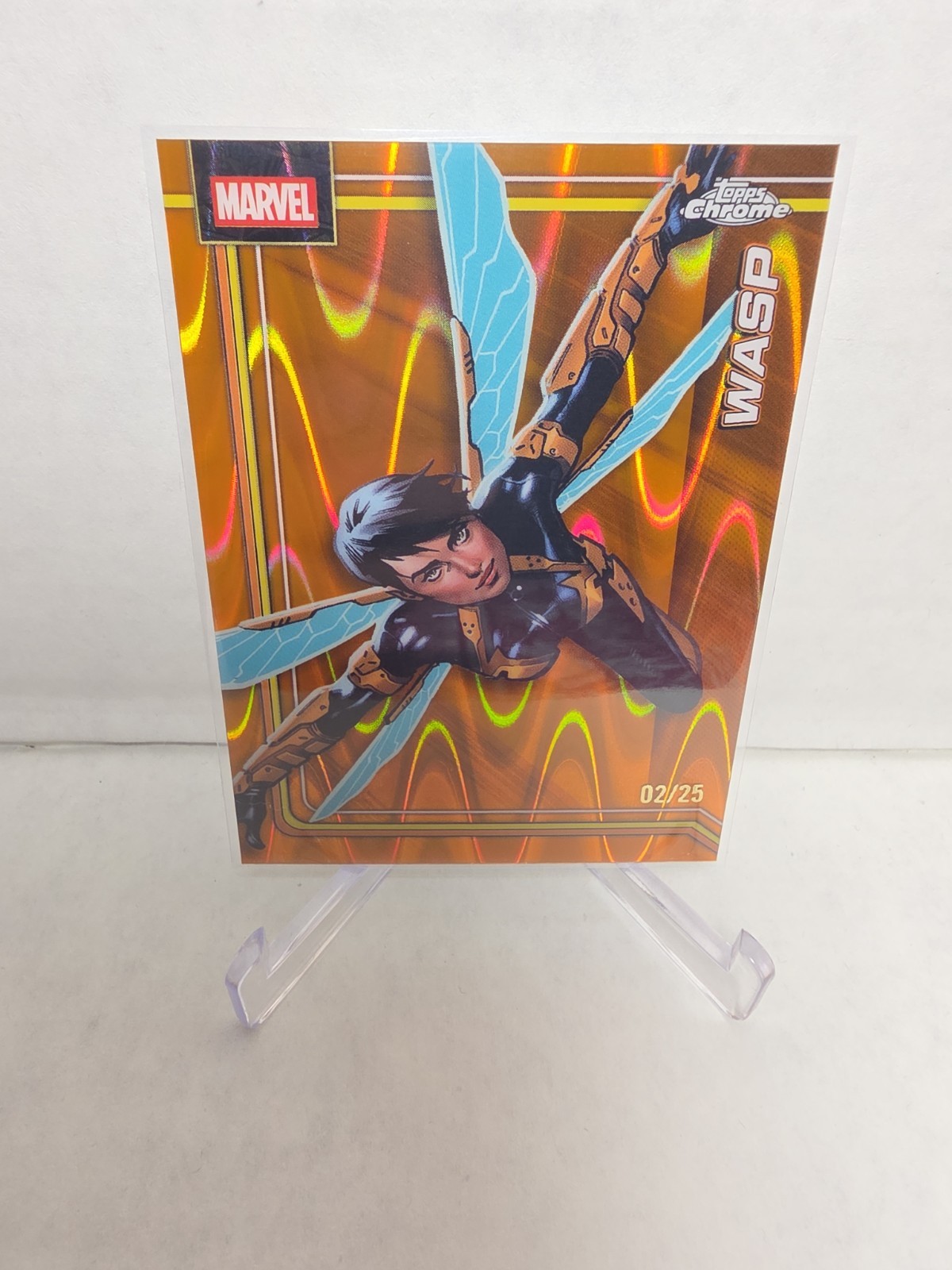 2026 Topps Chrome Marvel Wasp #194  Orange Wave 2/25