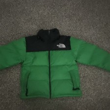 The North Face Kids Puffer Jacket Green Black Full Zip S 100 Nylon Unisex