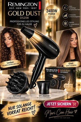 Remington Gold Dust D5208 Haartrockner 2400W Ionen-Technologie Diffusor