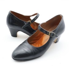 Flamenco Costume Size 35 GLADIS Black Shoes Leather Heels with Nails Dance