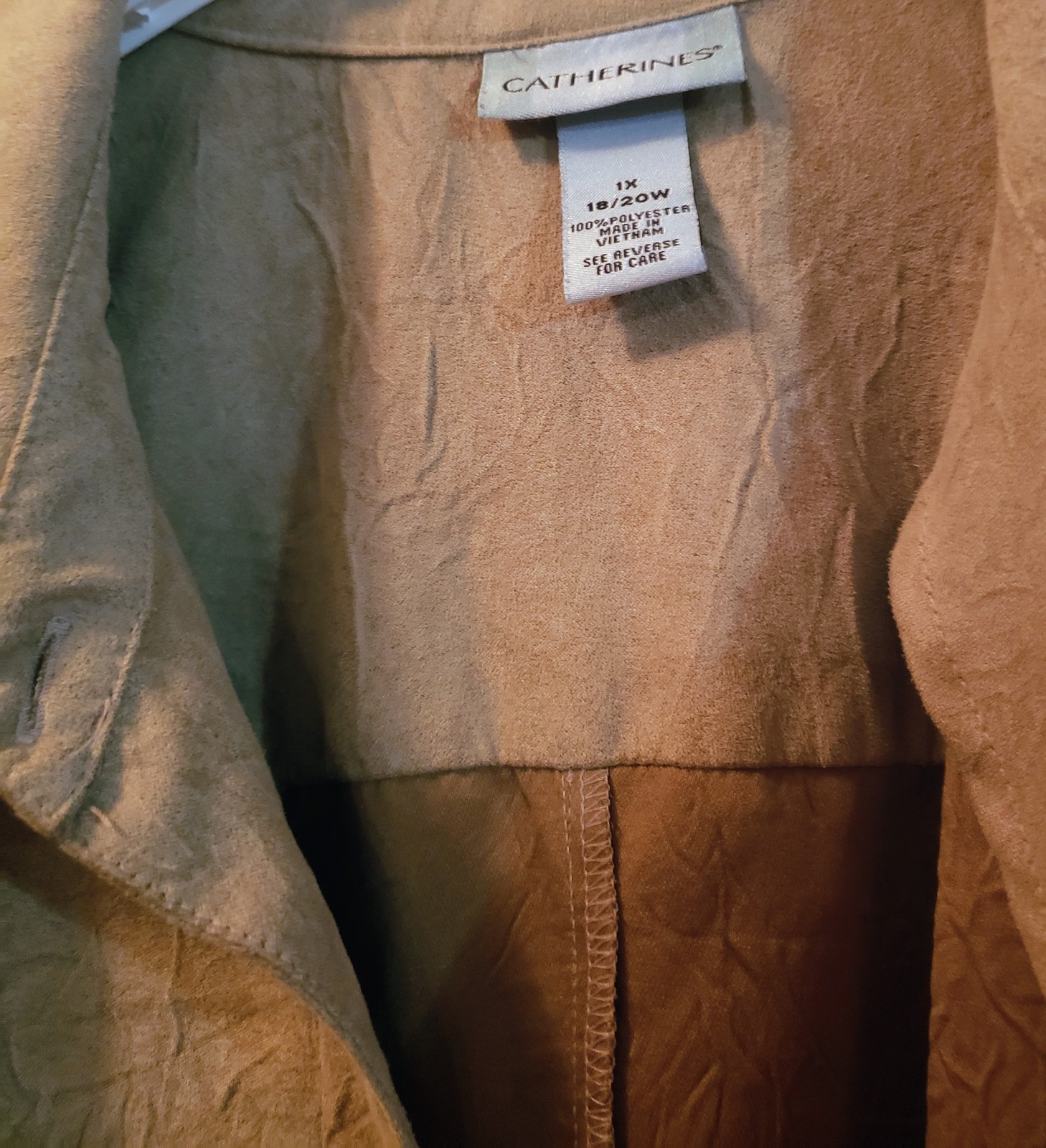 Catherines Plus Size Tan Button Front Collared Mi… - image 2