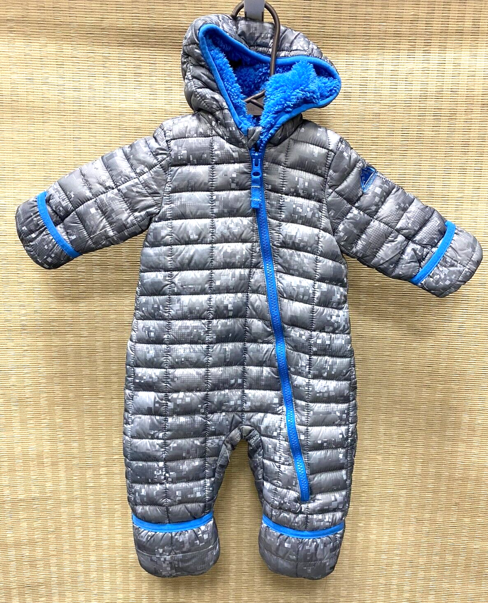 Snozu Infants Snowsuit Size 3-6 Months Gray Blue Baby One Piece