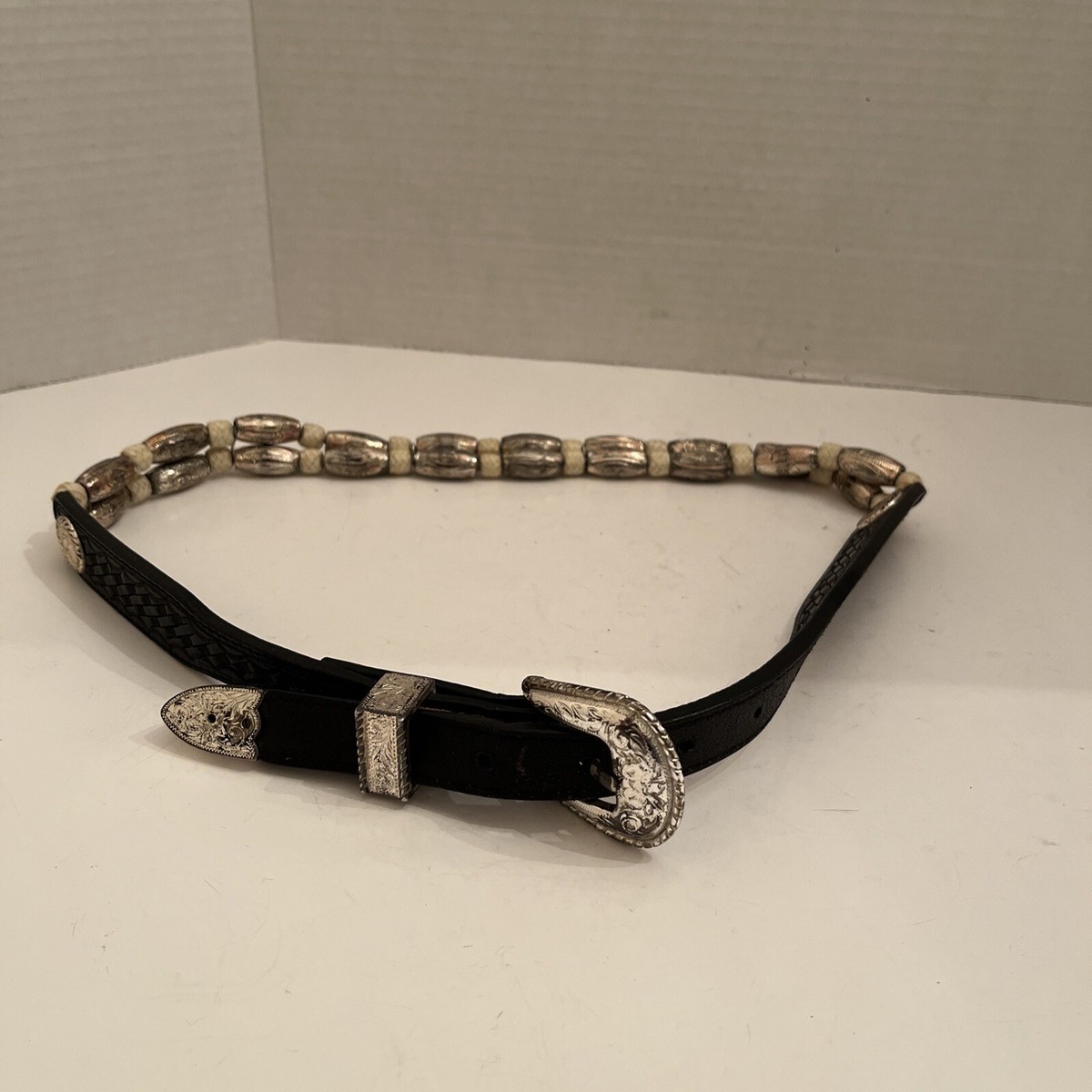 Vintage Nocona Hand‑Tooled Western Leather Belt w/ Imperial Stainless Buckle... Nocona Belt Co. Mens Western Embossed Leather Floral-Buckle  main image 3