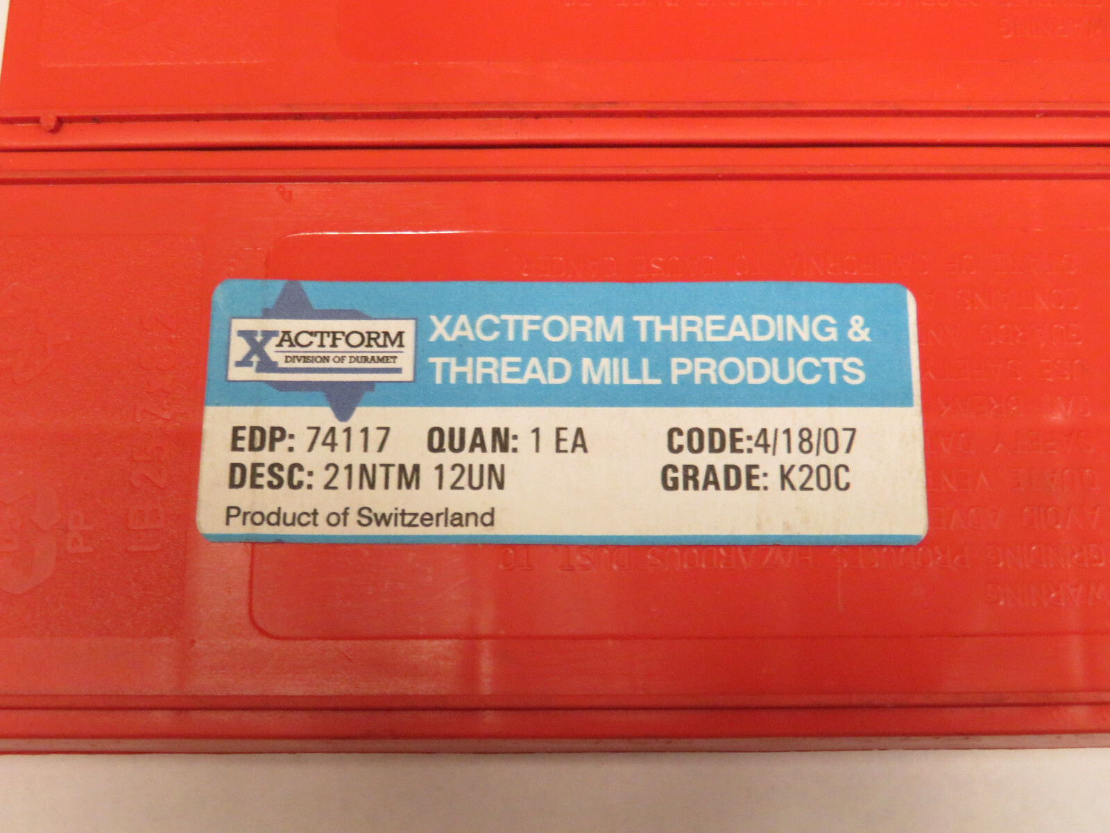 XACTFORM 21NTM12UN K20C & K27C CARBIDE THREAD MILL INSERTS, 2 PCS eBay