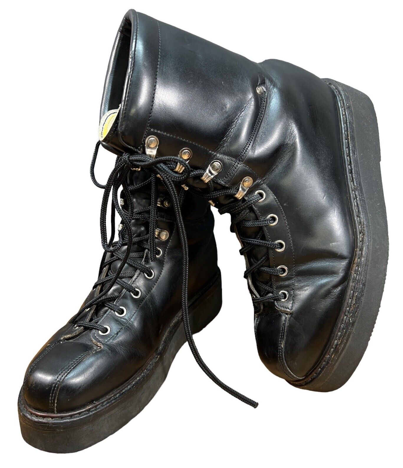 *Lara Saut Paraboot Boots Black Leather Platform … - image 1