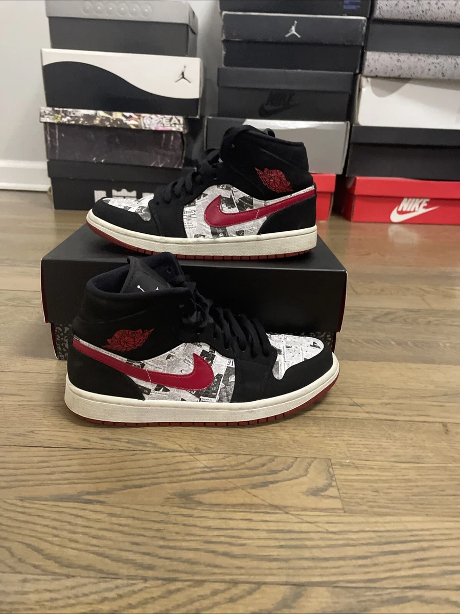 Size 7 - Air Jordan 1 SE Mid Newspaper Air Times - With Random Box