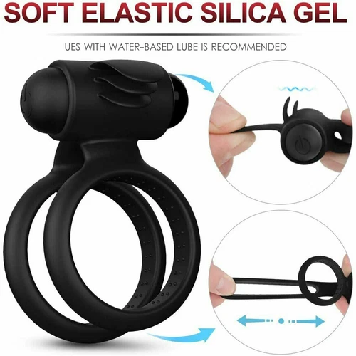 Men Penis Cock Ring Vibrator G-spot Dildo Massager Sex Toys For Women Couples - Picture 5 of 14