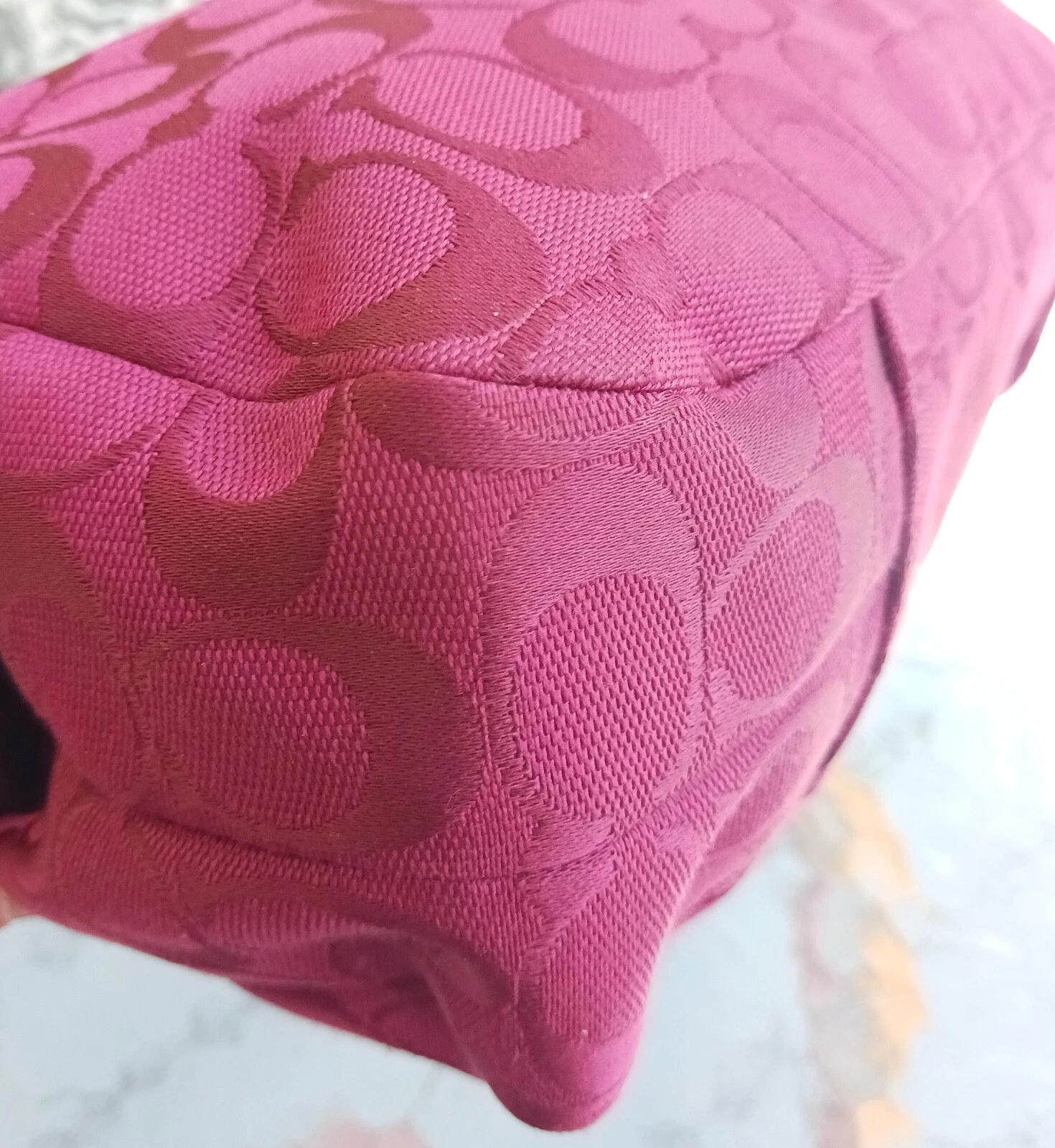 COACH F17094 MEDIO VINTAGE LYNN SOHO ROSSO CILIEGIA FIRMA C TELA HOBO