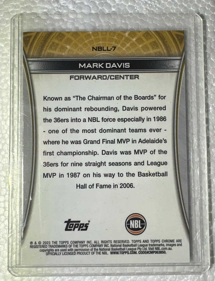 2022-23 Topps Cromo Nbl Mark Davis Nbl Leyendas Refractor Nº 7 Foto 2 de 2
