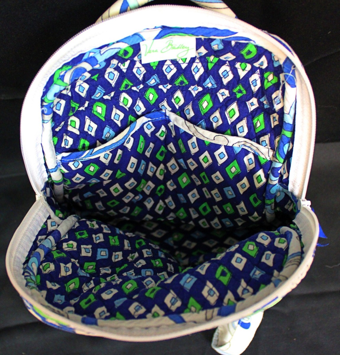 2008 Vera Bradley Mediterranean White Small Mini Backpack Bag Floral Tote Retire 2008 Vera Bradley Mediterranean White Small Mini Backpack  main image 3