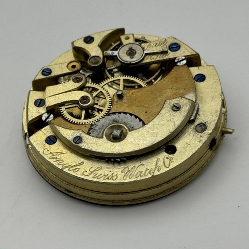 38.6mm Antique Open Face Longines ? Anglo Swiss Pocket Watch Movement PARTS - Picture 16 of 20