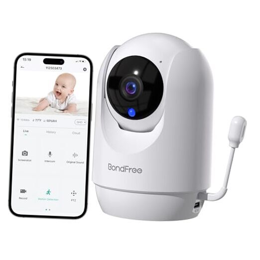 Baby Monitor with Camera and Audio, 2K Smart Baby Monitor with-image