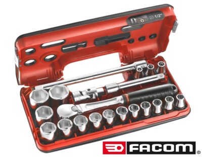 Facom Steckschlüssel-Set 21 tlg. 1/2 Zoll D-Box  SL.DBOX1PB inkl. Umschaltknarre