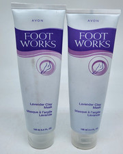 NEW Avon Foot Works Lavender Clay Mask Lot  3.4 fl oz 100 ml NOS Retired