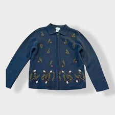 Classic Elements Vintage embroidered leaves c...