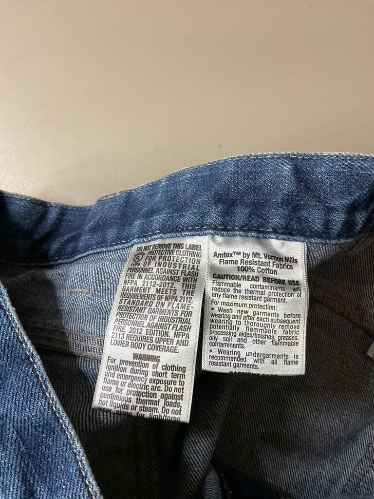 Dickies FR Jeans Mens 42x31 Blue Denim Carpenter Flame Resistant Work Grunge image 3