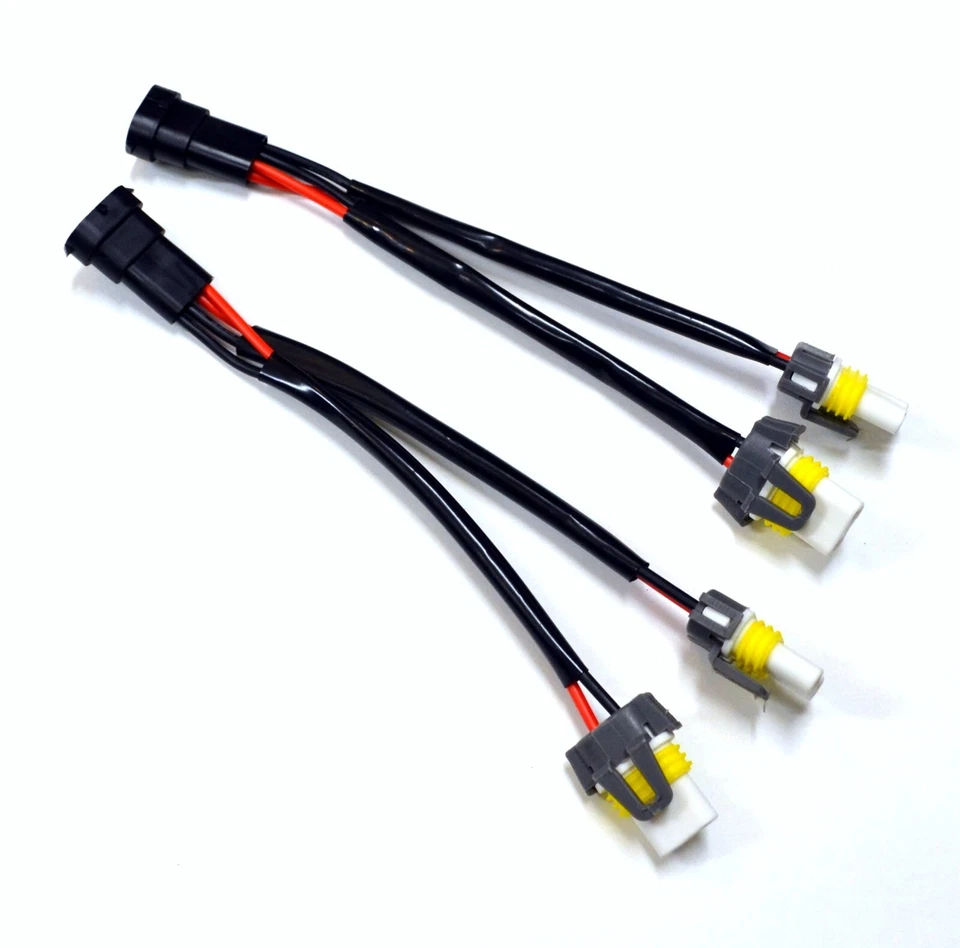 Conversion Wire H9 to 9005 9006 Two Harness Headlight High Beam Bulb Socket Plug - Image 2 of 4