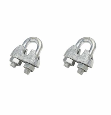 10er Pack Drahtseilklemme 3-4 mm Kabelgriff Stahl Metalldraht U Schrauben CEN066