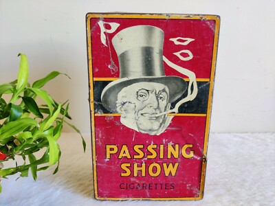 1940s Vintage Passing Show Carreras London Cigarette Advertising Tin Box  CG182