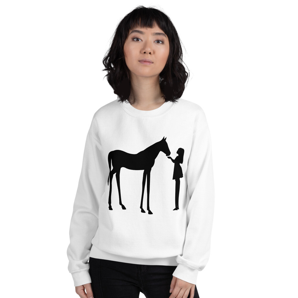 Felpa unisex bianca The Girl and Her Pony
