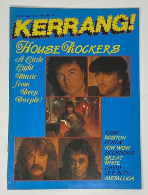 Vintage KERRANG! 80s Metal Magazine January No. 137 90p Deep Purple Kiss Boston