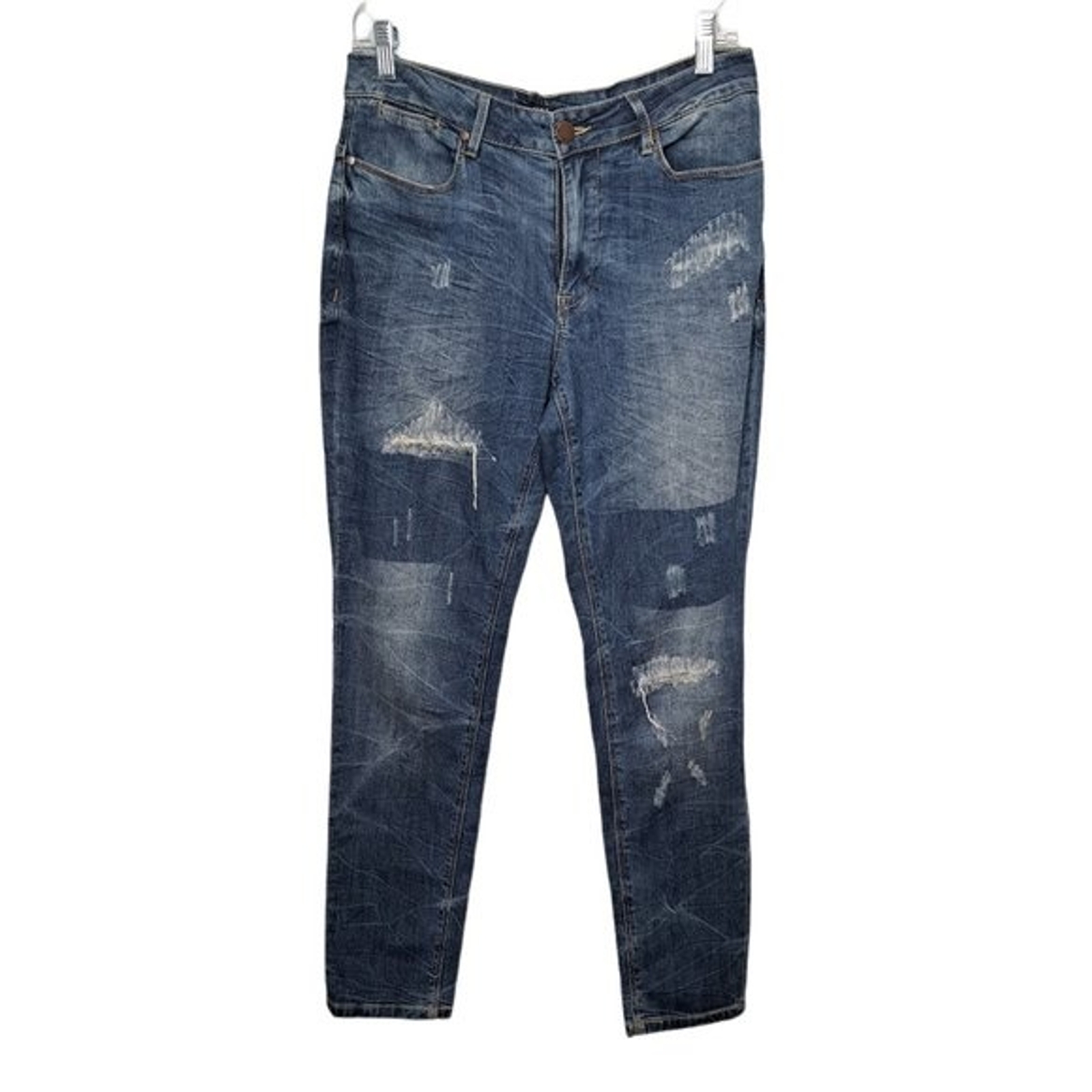 Max Boyfriend Women's Distressed Patchwork Denim … - image 1