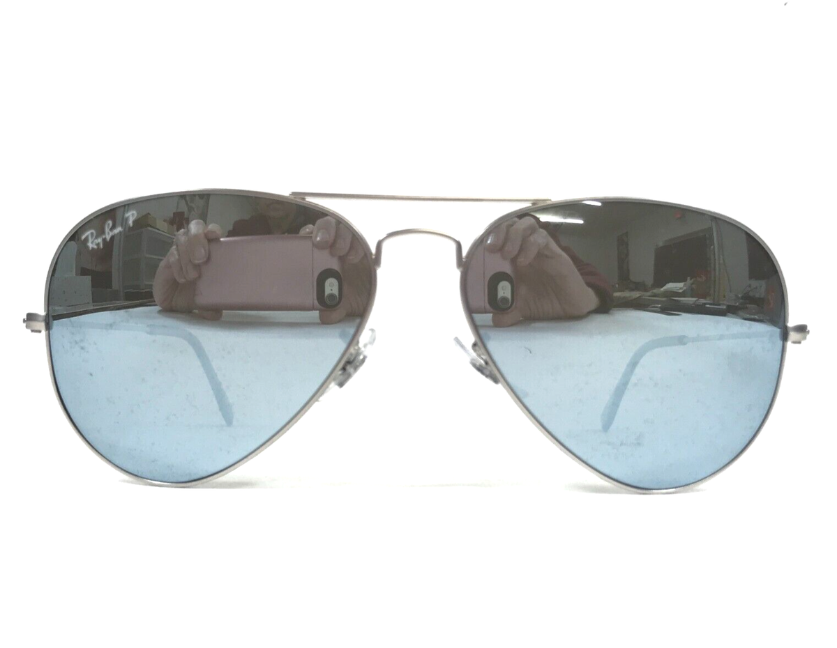 Ray-Ban Sunglasses RB3025 AVIATOR LARGE METAL 019/W3 Matte Silver w/ Dark  Gray