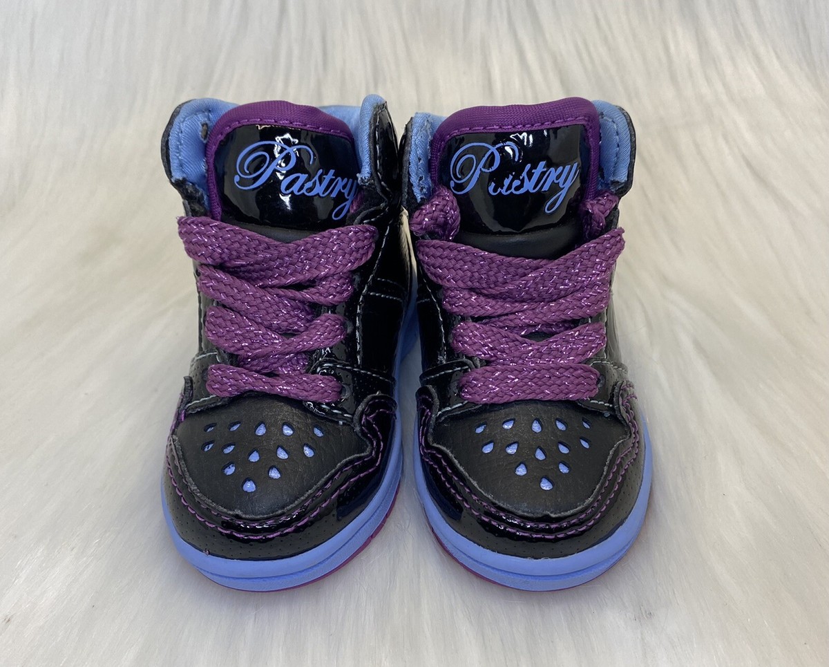 LOVE PASTRY Little Girls Black Hi Top Fashion Sneakers Kid Shoes