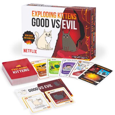 Exploding Kittens Good vs. Evil - 2-5 Spieler - Alter 7+ - Inspiriert von Netflix Sh