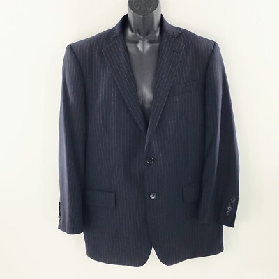 Brooks Brother 1818 Madison Blazer Blue Pinstripe Saxxon Wool 2 Brooks Brother 1818 Madison Blazer Blue Pinstripe Saxxon Wool 2