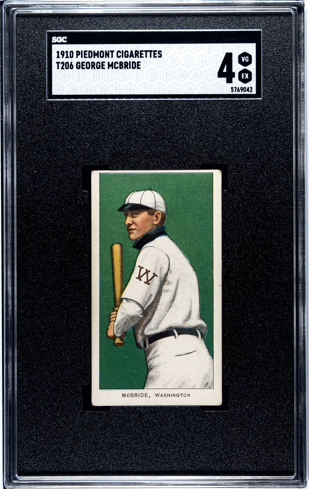 1910 T206 George McBride Piedmont 350/25 SGC 4