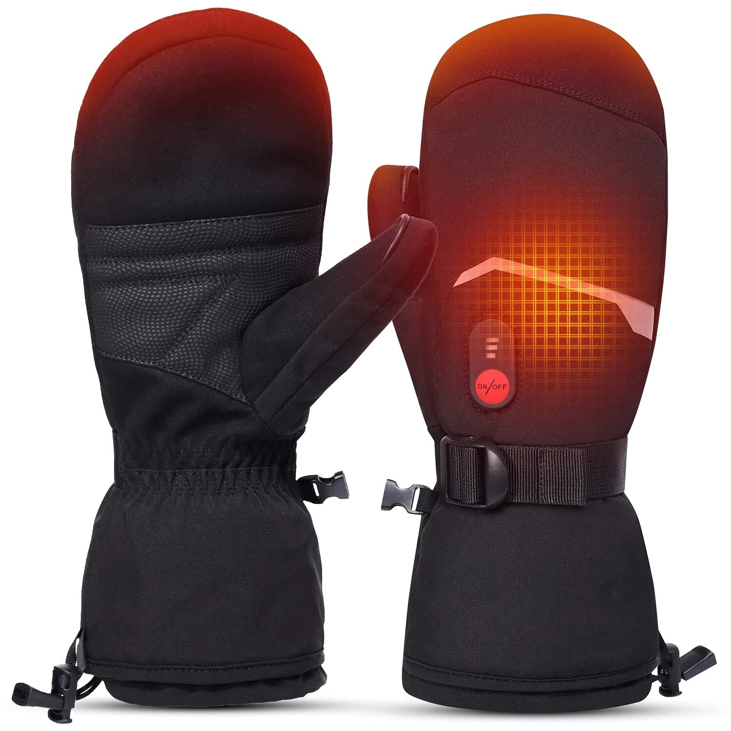 Heated Ski Gloves, Heated Mittens for Men Women,7.4V Rechargeable Battery Glo...
