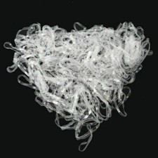 Hot 500pcs Hair Tie Band Ponytail Holder Elastic Rubber Clear White Women Girls
